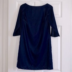 Navy blue velvet dress
